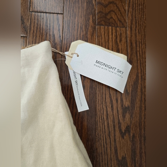 MIDNIGHT SKY Embellished Cream Skirt Mini Linen Cream Size XL M - Picture 3 of 4